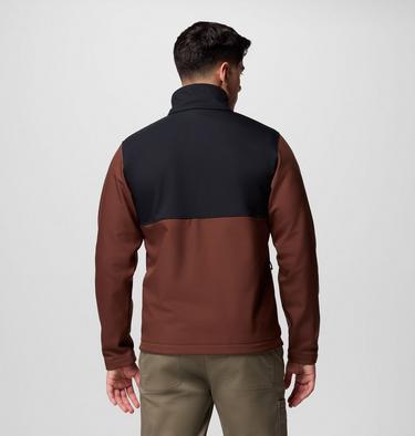 Men's Ascender Hiking Softshell Jacket, Color: Tobacco, Black, image 3
