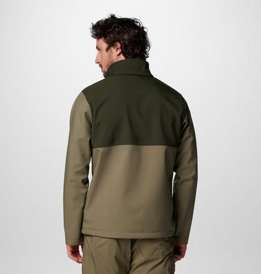 Men's Ascender Hiking Softshell Jacket, Color: Stone Green, Greenscape, image 4
