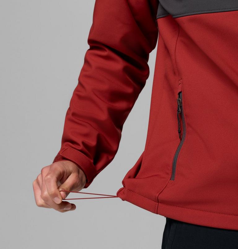 Men's Ascender Hiking Softshell Jacket, Color: Red Oxide, Shark, image 8