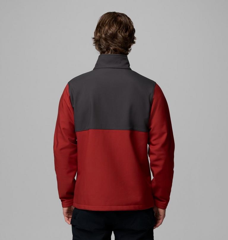 Men's Ascender Hiking Softshell Jacket, Color: Red Oxide, Shark, image 3