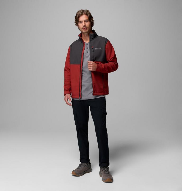 Men's Ascender Hiking Softshell Jacket, Color: Red Oxide, Shark, image 9