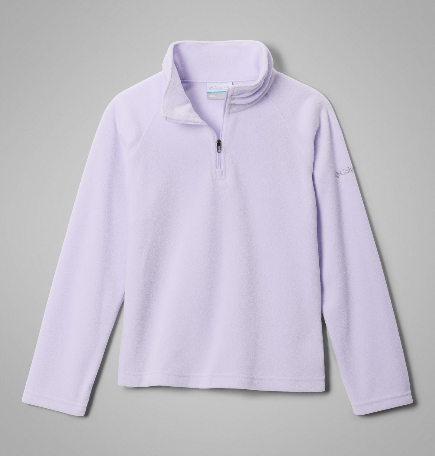 Свитер Columbia Glacial Fleece Quarter Zip Pullover для девочек, цвет: Фиолетовый — фото 1