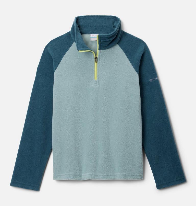 Girls’ Glacial Fleece Quarter Zip Pullover, Color: Crushed Blue, Everblue, image 1