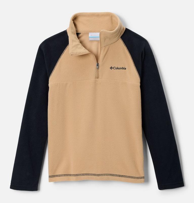 Boys’ Glacial Fleece Quarter Zip Pullover, Color: Canoe, Black, image 1