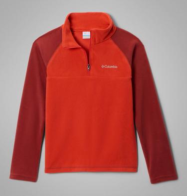 Boys&rsquo; Glacial Fleece Quarter Zip Pullover, Color: Super Sonic, Red Oxide, image 1