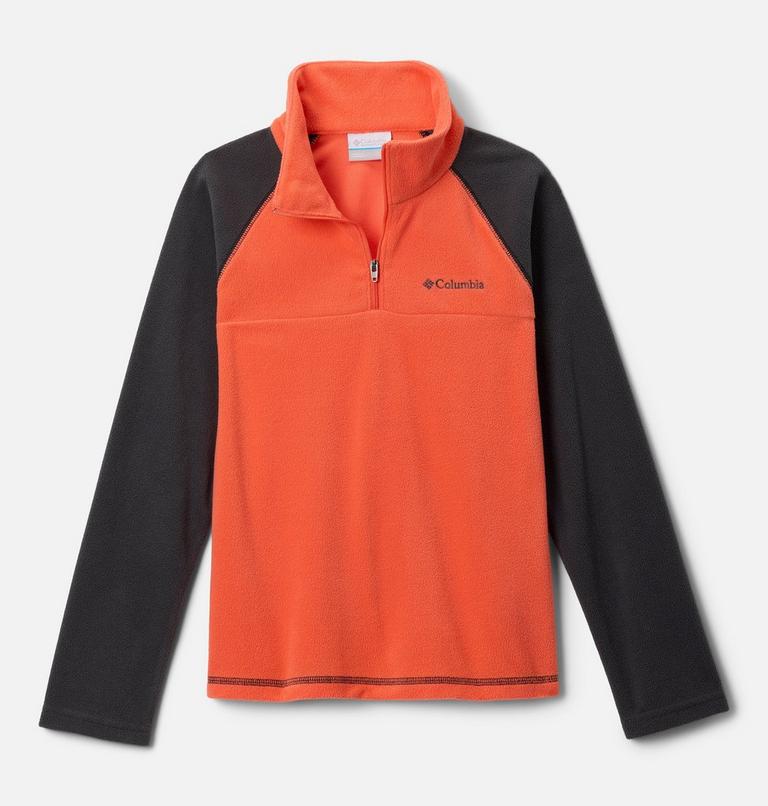 Boys’ Glacial Fleece Quarter Zip Pullover, Color: Zing, Shark, image 1