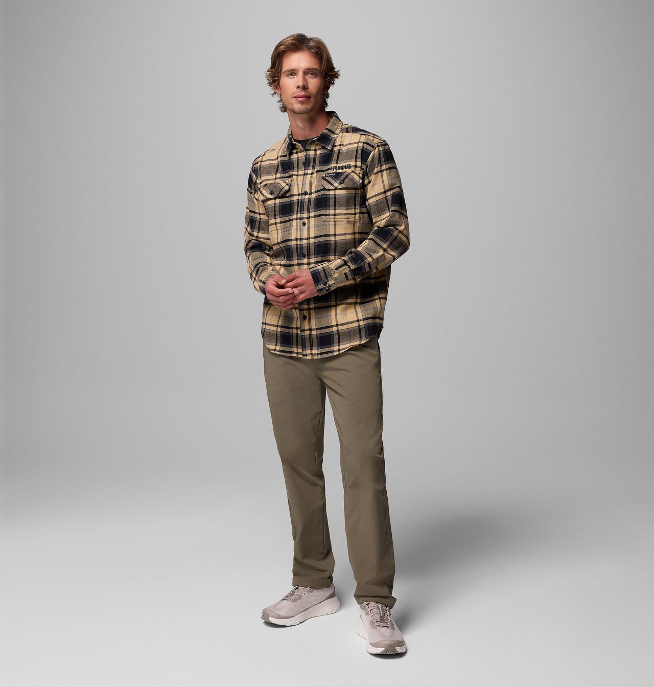 Men's Collegiate Flare Gun™ Flannel Long Sleeve Shirt - Purdue 2