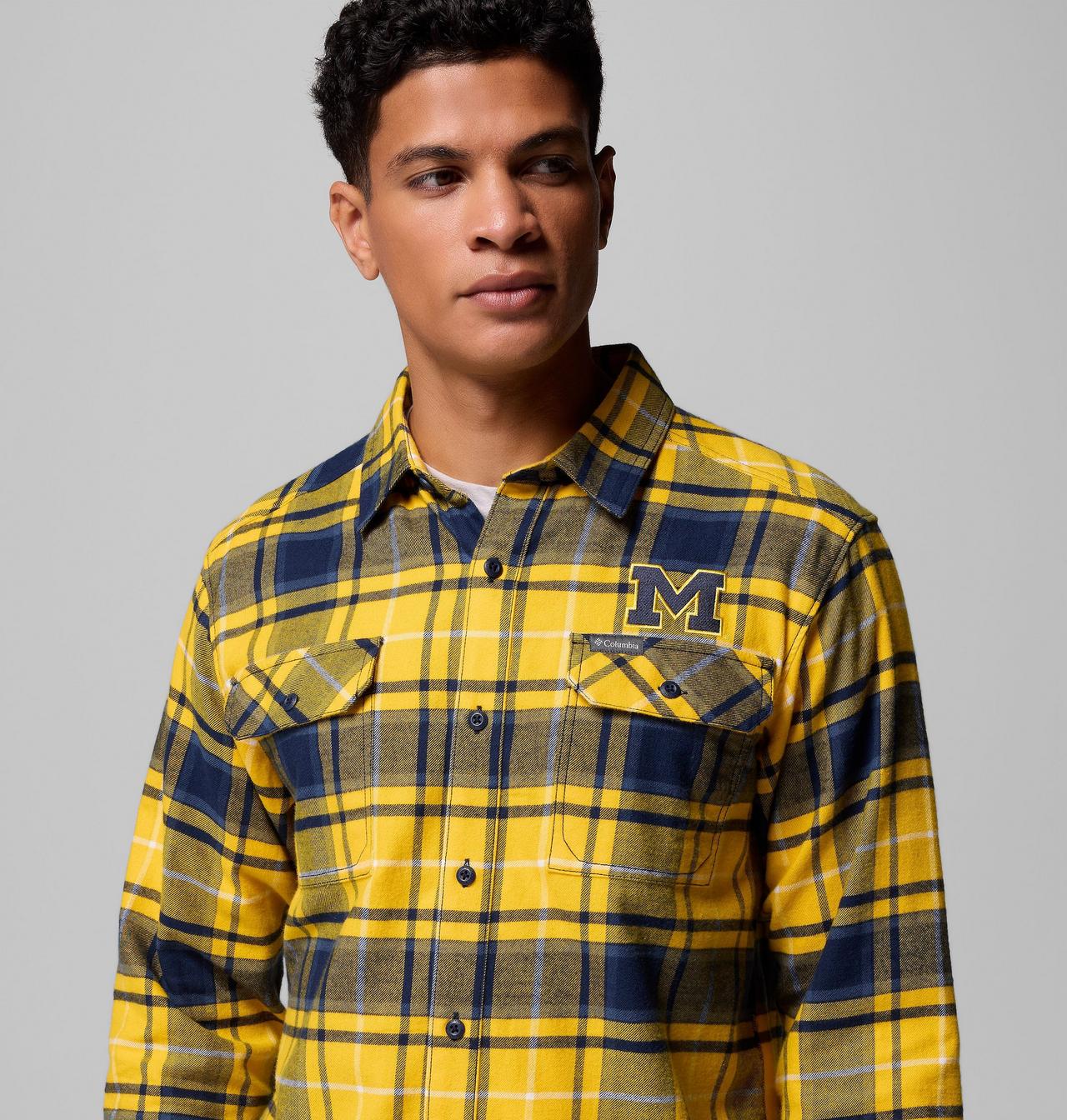 Men's Collegiate Flare Gun™ Flannel Long Sleeve Shirt - Michigan 6