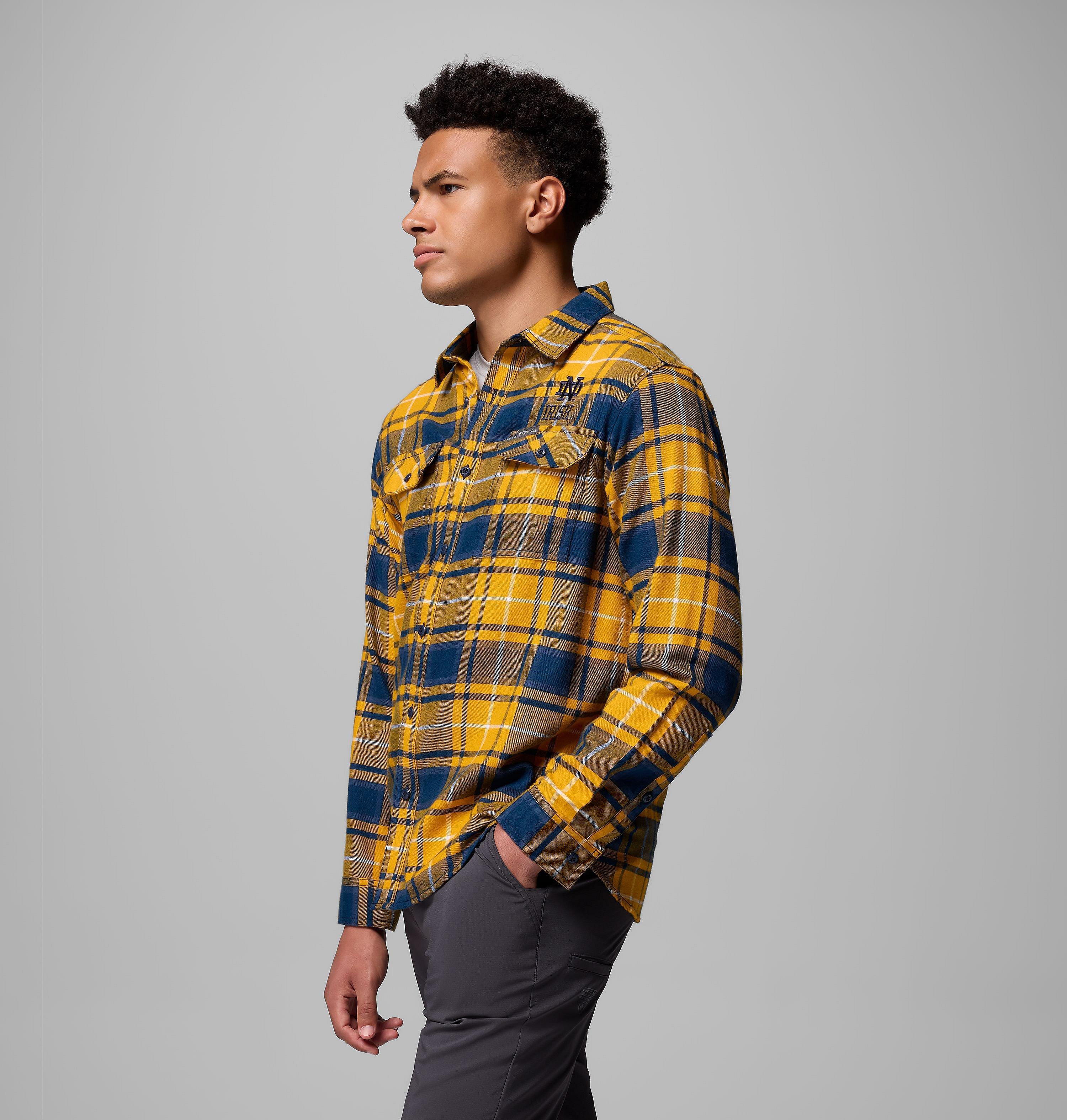 Men's Collegiate Flare Gun Flannel Long Sleeve Shirt - Notre Dame 4