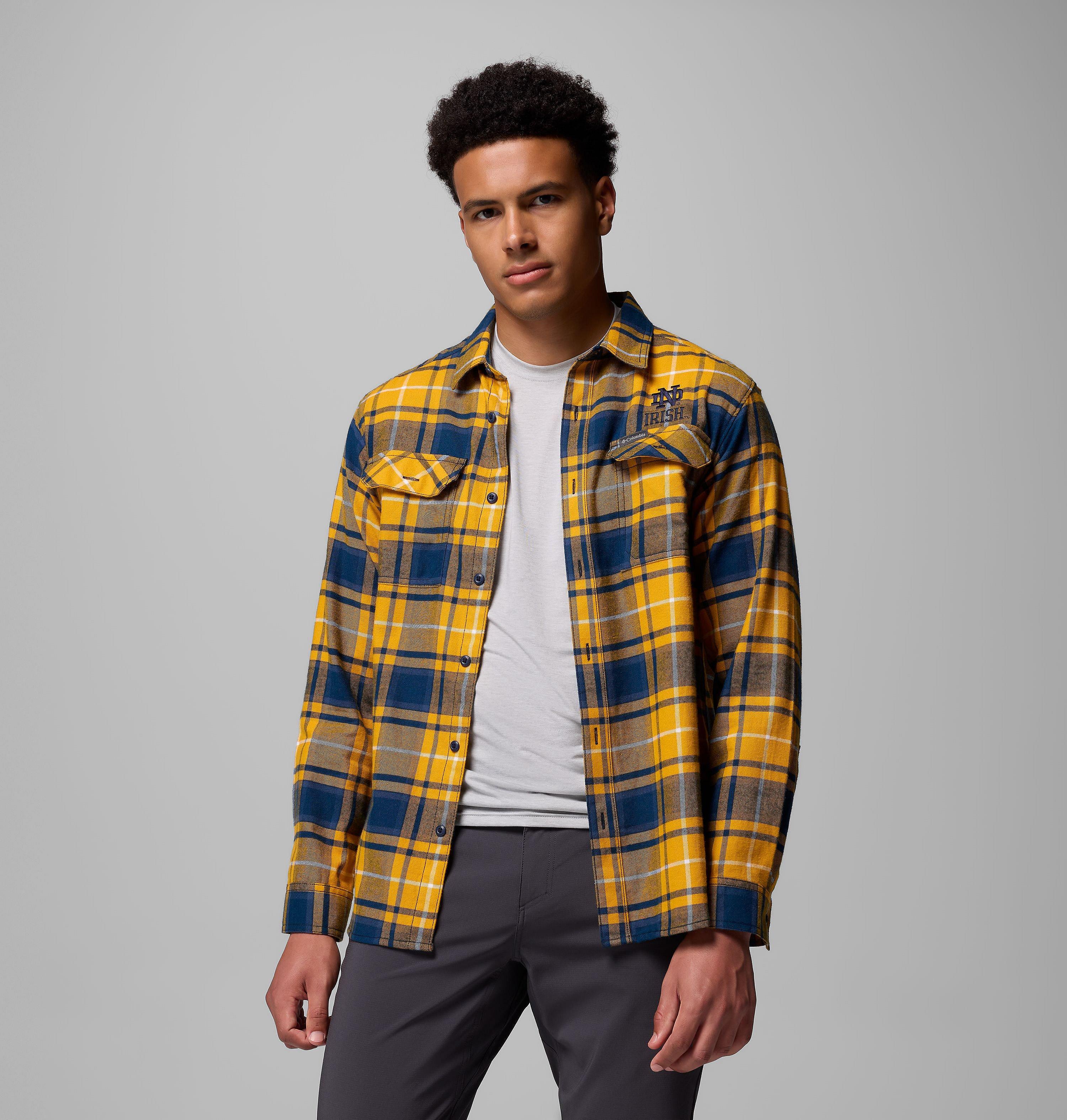 Men's Collegiate Flare Gun Flannel Long Sleeve Shirt - Notre Dame 5
