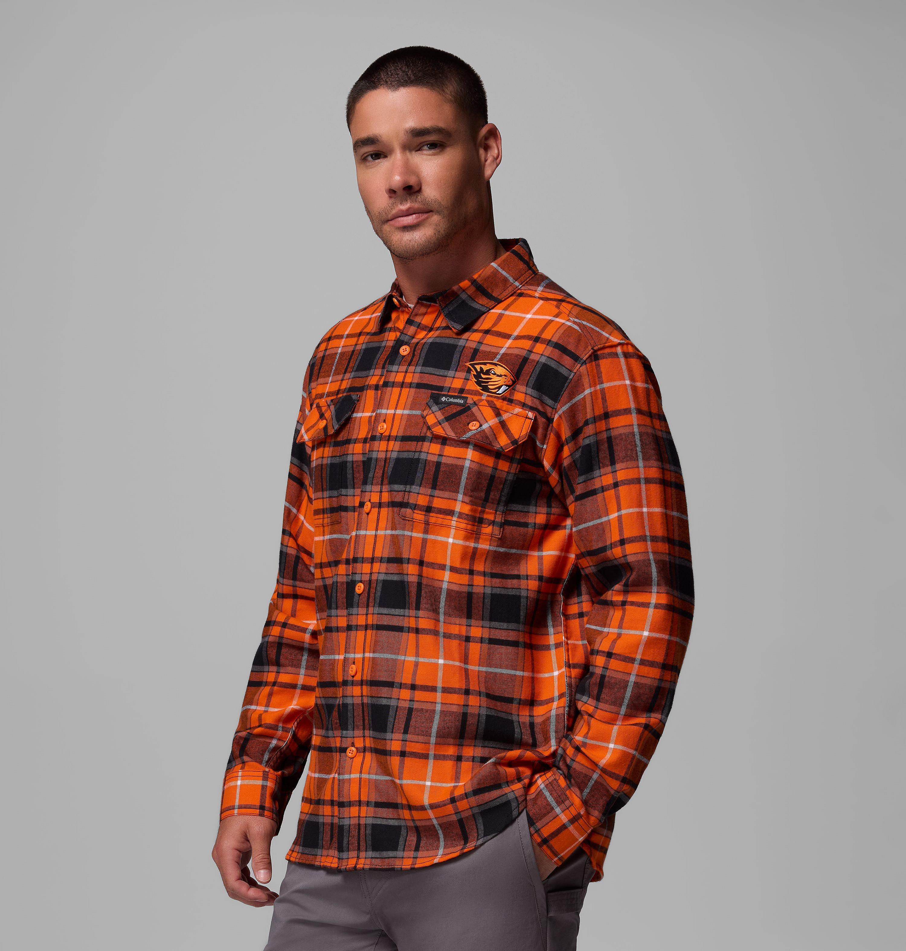 Men's Collegiate Flare Gun Flannel Long Sleeve Shirt - Oregon State 4