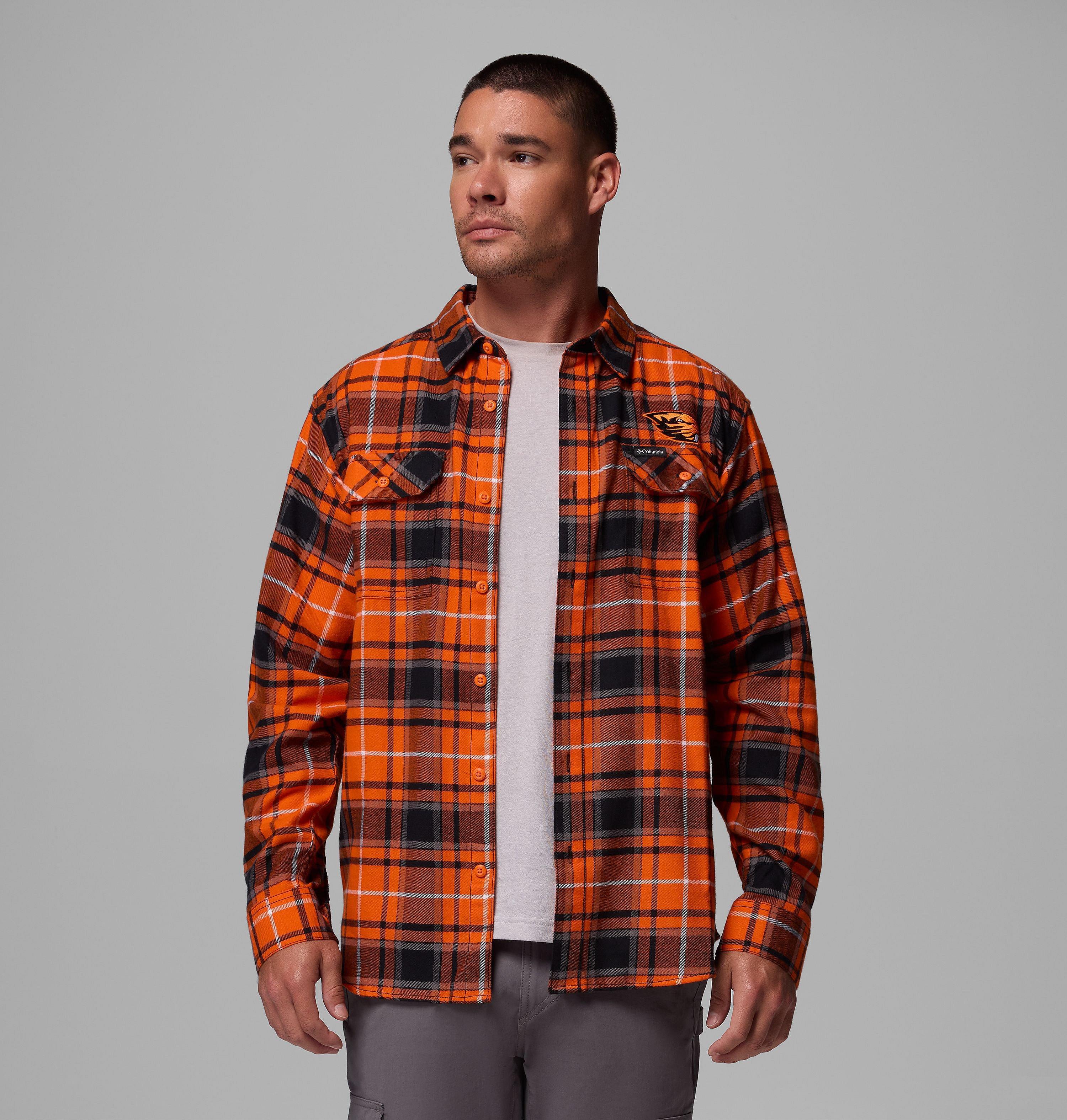 Men's Collegiate Flare Gun Flannel Long Sleeve Shirt - Oregon State 5