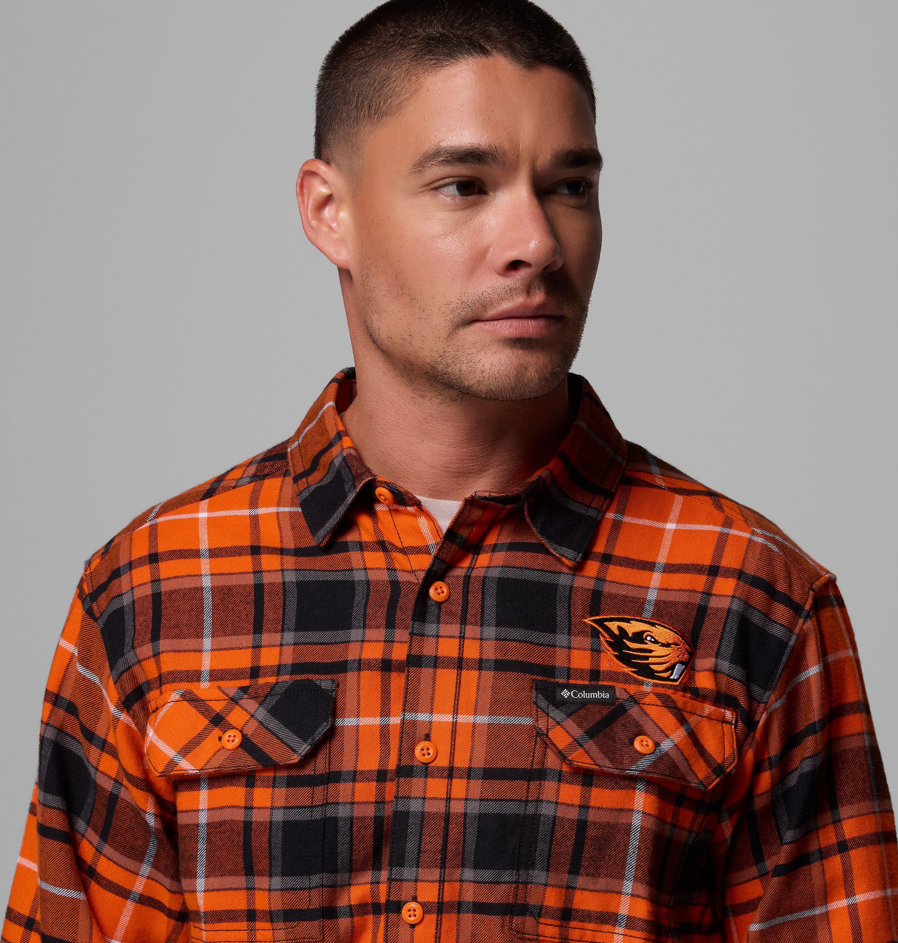 Men's Collegiate Flare Gun Flannel Long Sleeve Shirt - Oregon State 6