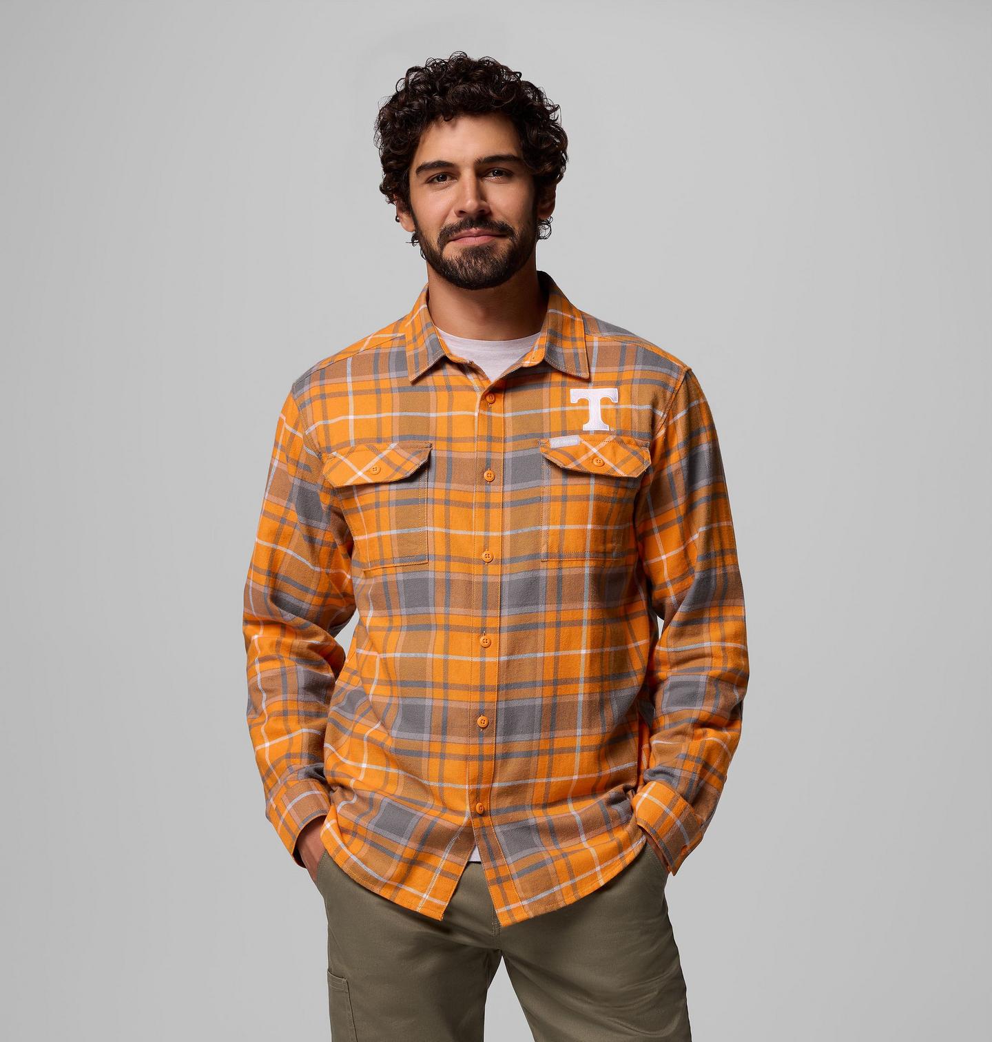 Мужская рубашка Columbia Collegiate Flare Gun Flannel Long Sleeve Shirt - Tennessee, цвет: Ut - Solarize Tartan — фото 1
