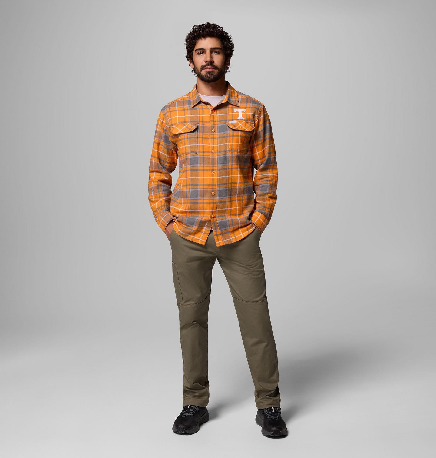 Мужская рубашка Columbia Collegiate Flare Gun Flannel Long Sleeve Shirt - Tennessee, цвет: Ut - Solarize Tartan — фото 2