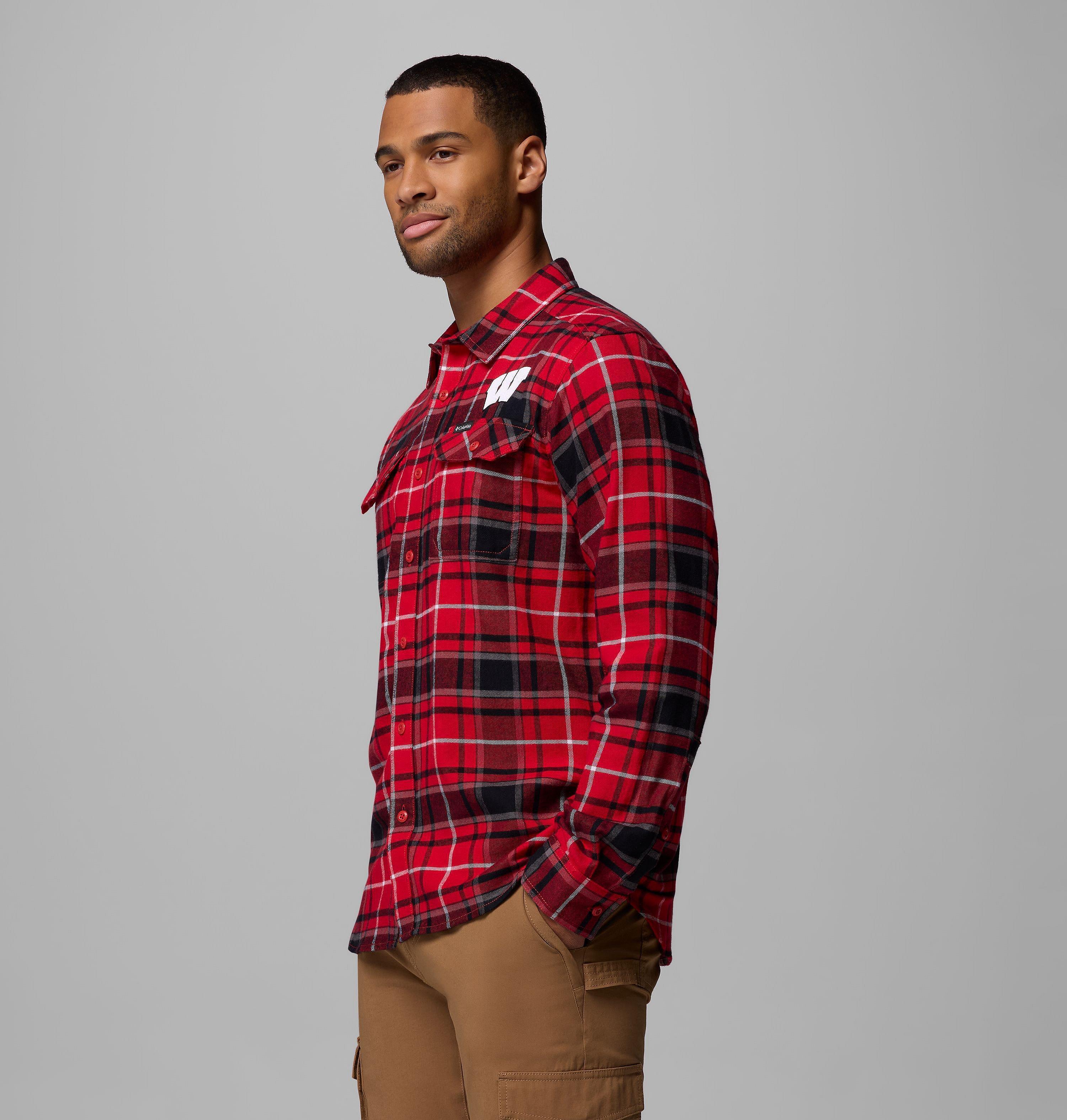 Men's Collegiate Flare Gun Flannel Long Sleeve Shirt - Wisconsin 4