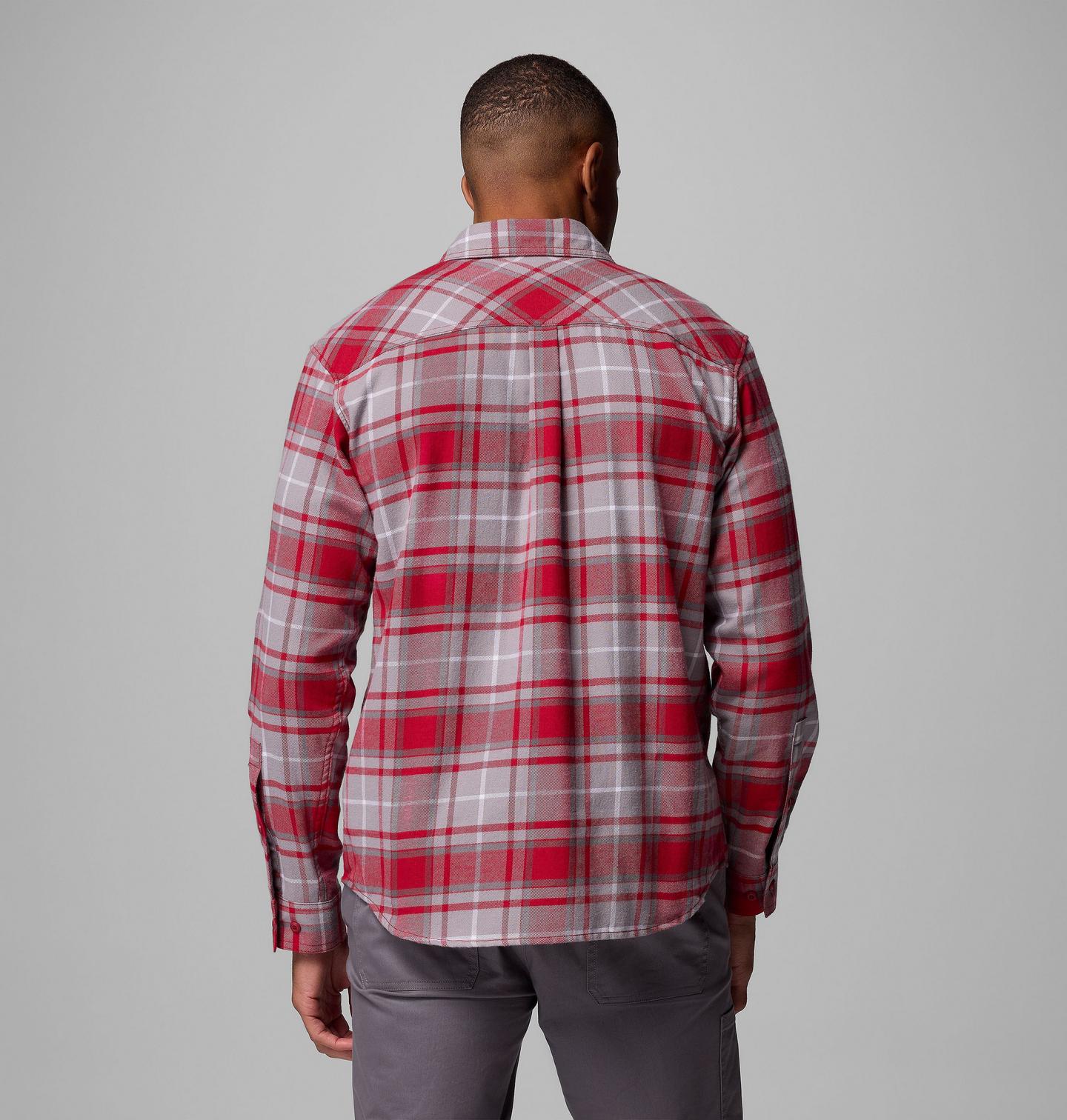 Мужская рубашка Columbia Collegiate Flare Gun Flannel Long Sleeve Shirt - Washington State, цвет: Красный бархатный — фото 3