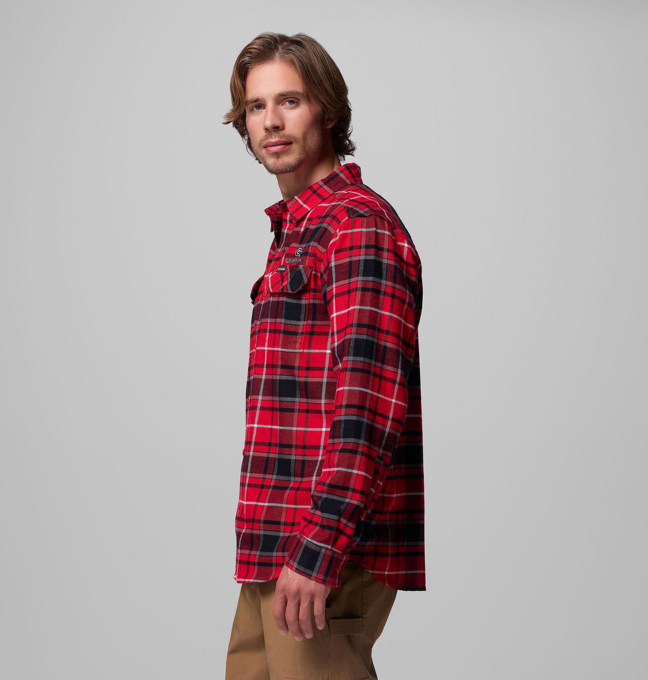 Men's Collegiate Flare Gun™ Flannel Long Sleeve Shirt - Georgia 4