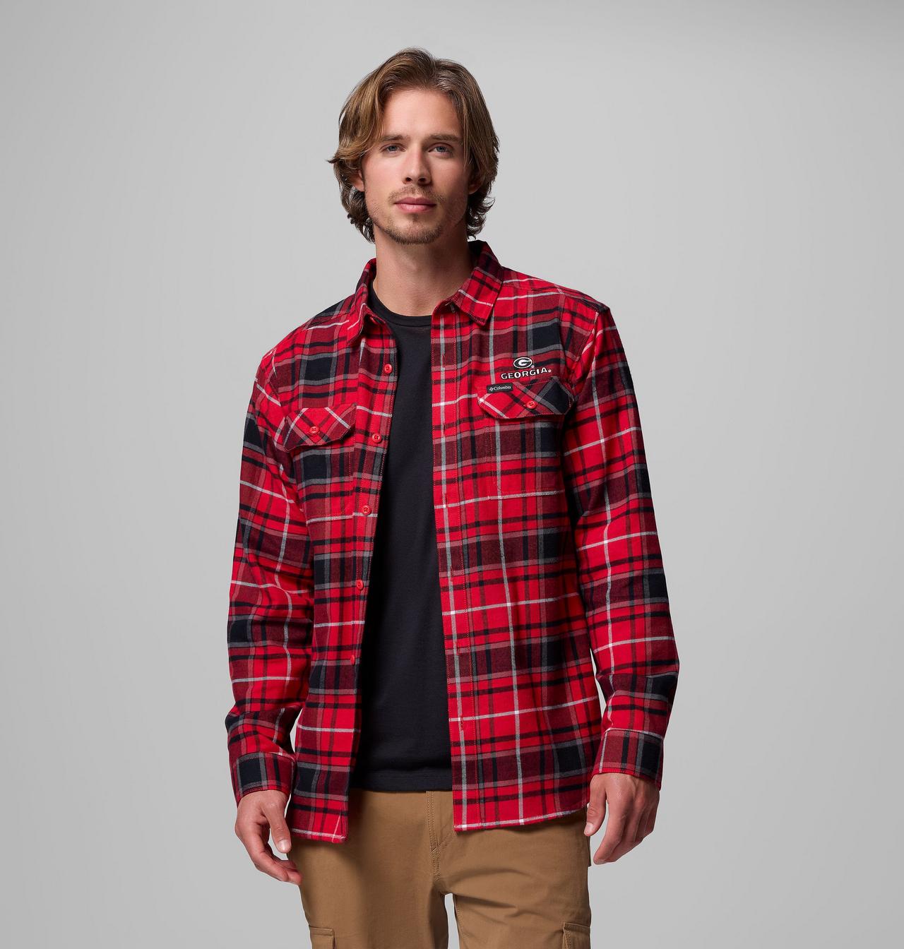 Men's Collegiate Flare Gun™ Flannel Long Sleeve Shirt - Georgia 5