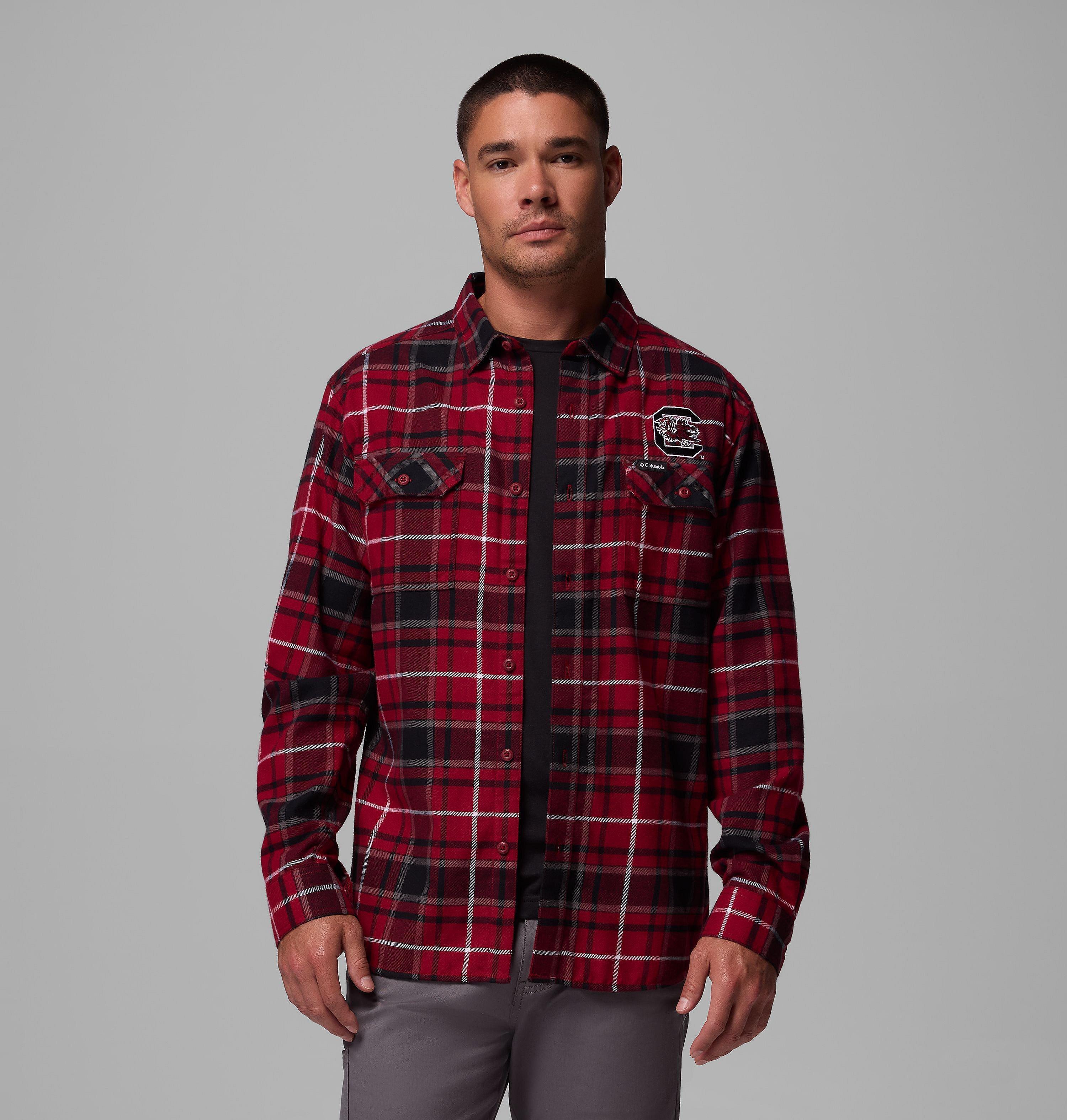 Columbia South Carolina Gamecocks Flare Gun Omni-Wick Flannel Long Sleeve Button-Up Shirt