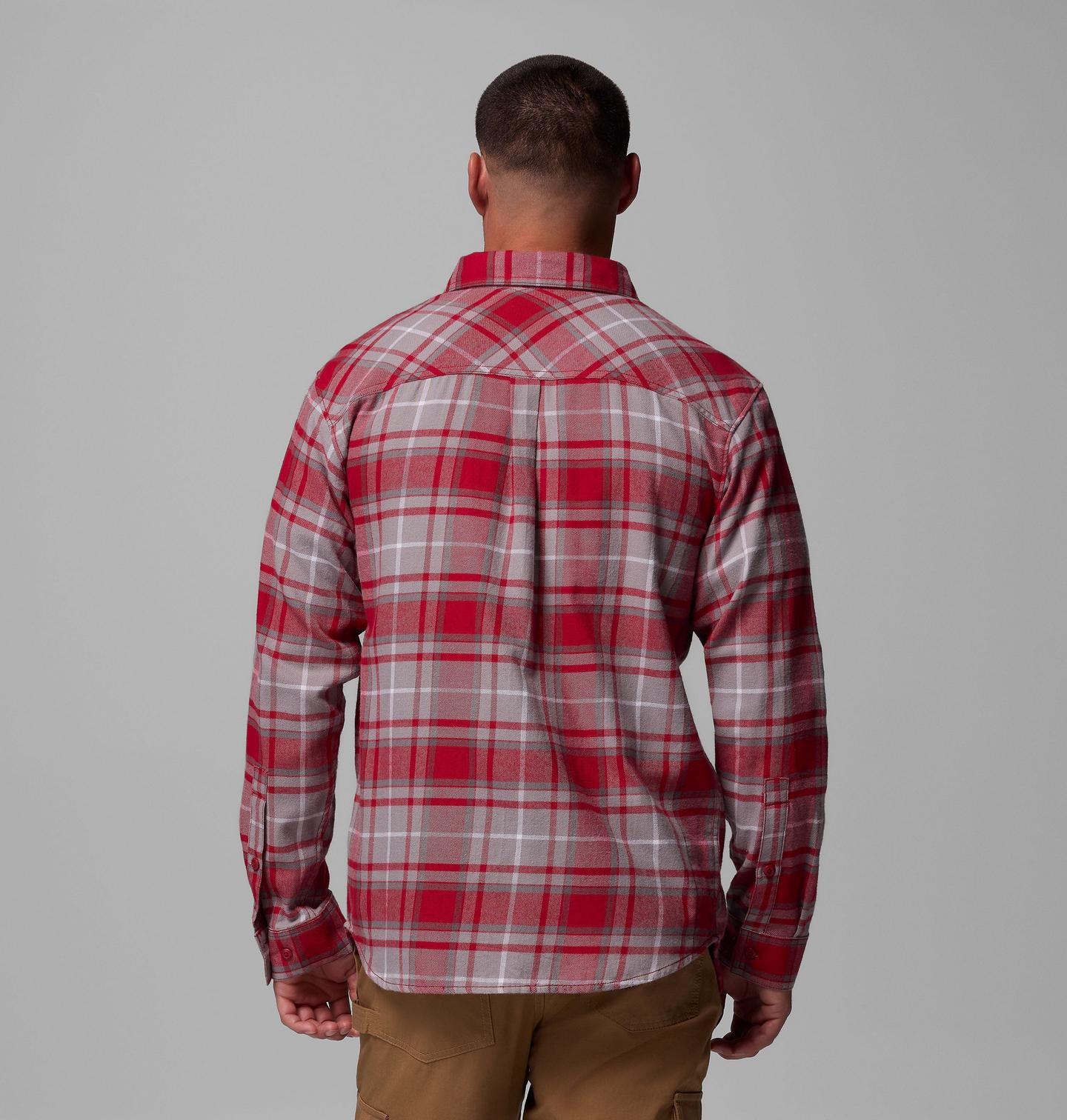 Мужская рубашка Columbia Collegiate Flare Gun Flannel Long Sleeve Shirt - Oklahoma, цвет: Красный бархатный — фото 3