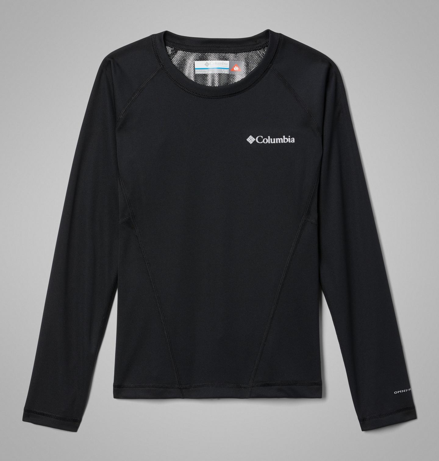 Детский термо-лонгслив Columbia Omni-Heat Midweight Baselayer Crew II, цвет: Чёрный — фото 1