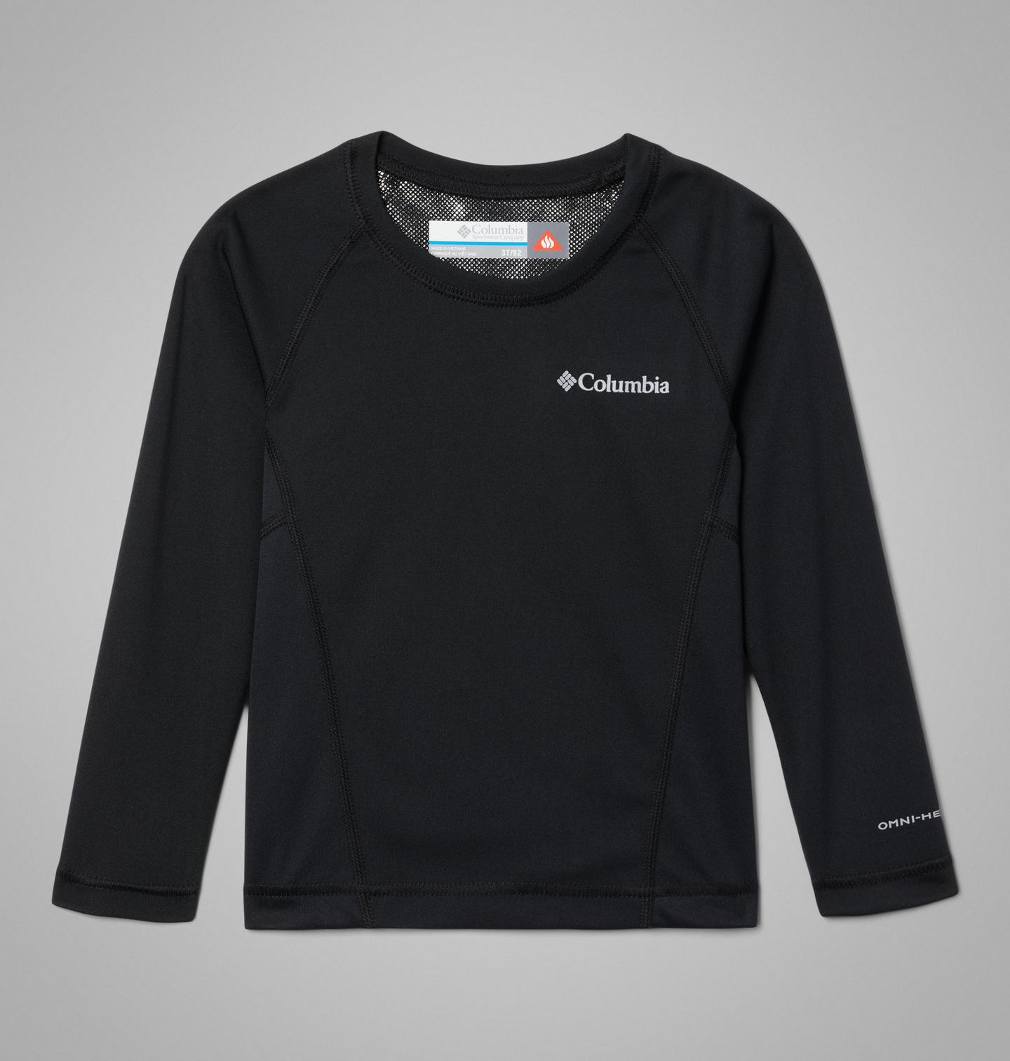 Рубашка Columbia Omni-Heat Midweight Crew Baselayer Shirt II для малышей, цвет: Чёрный — фото 1