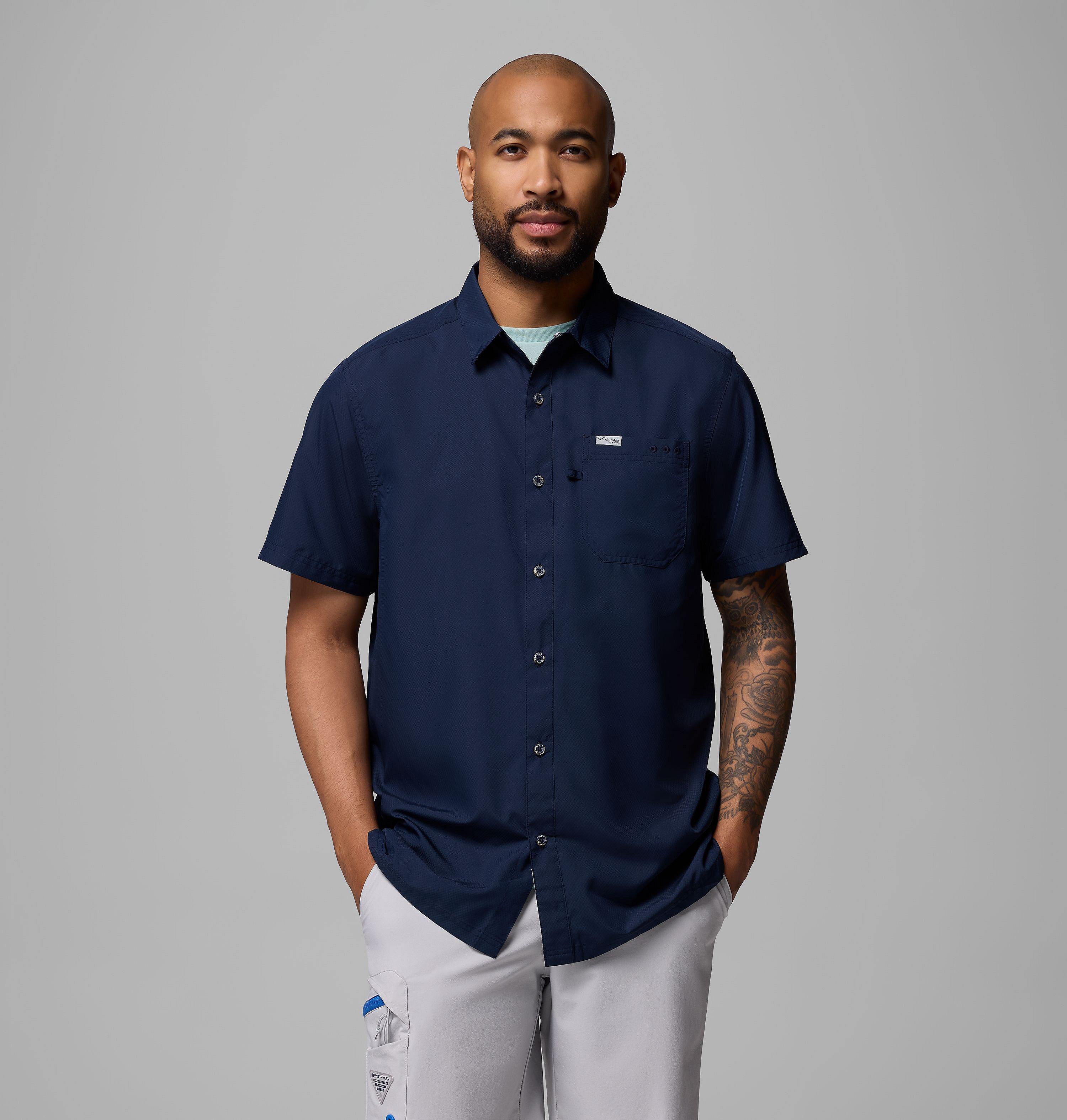 Men's Slack Tide Camp Wicking Sun Shading Shirt Columbia