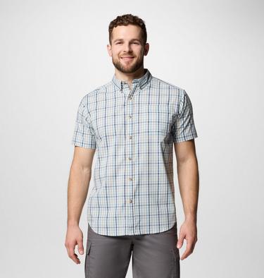 Men’s Rapid Rivers II Casual Short Sleeve Shirt, Color: Ripple Blue Multi Gingham, image 1