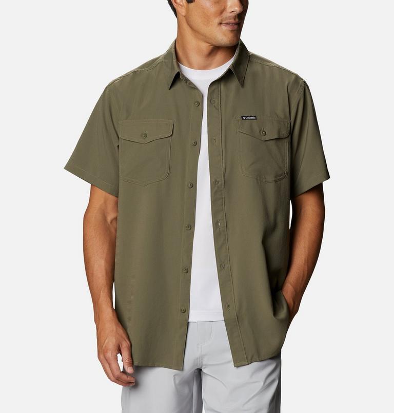 Camisa lisa de manga corta Utilizer II para hombre, Color: Stone Green, image 1