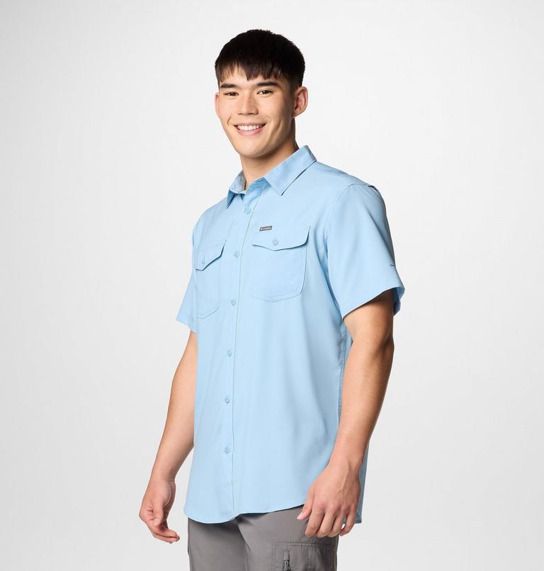 Camisa lisa de manga corta Utilizer II para hombre, Color: Ripple Blue, image 3