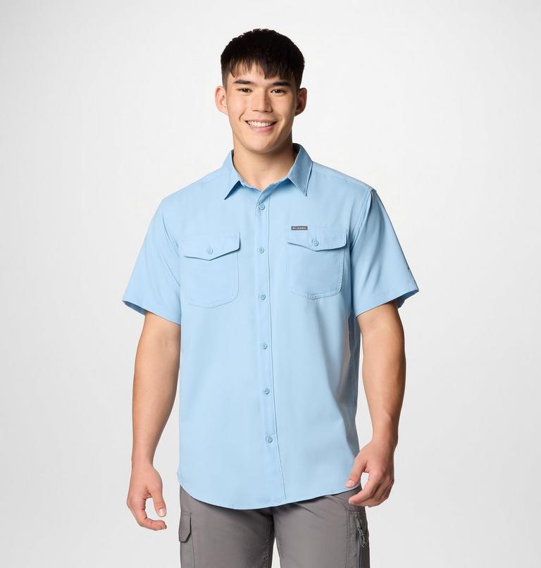 Camisa lisa de manga corta Utilizer II para hombre, Color: Ripple Blue, image 1