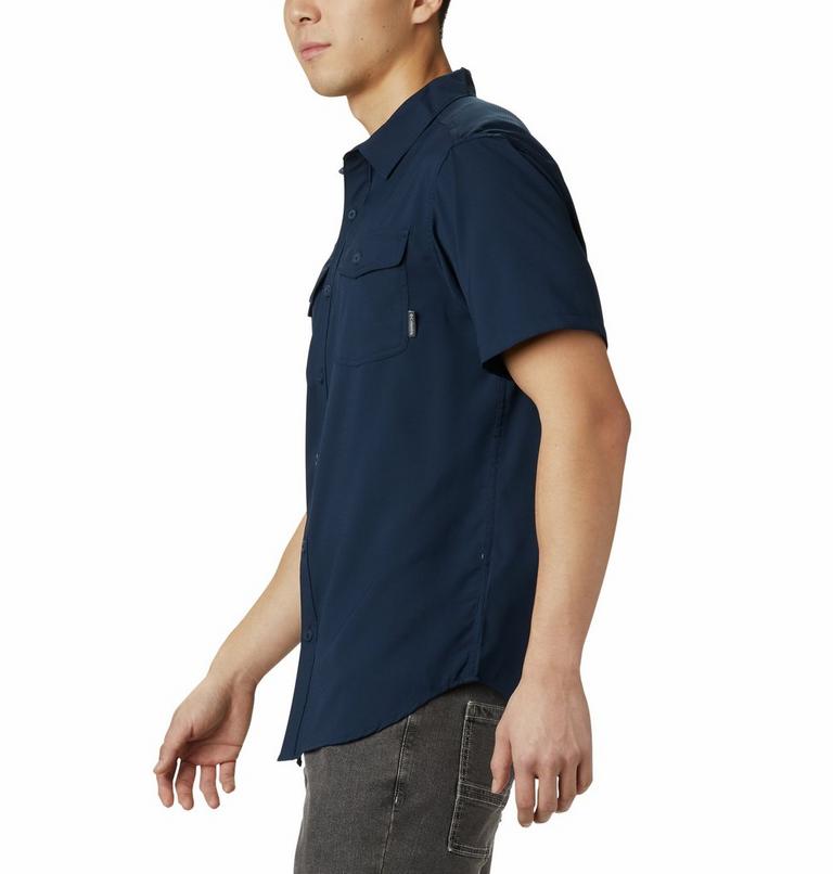 Camisa lisa de manga corta Utilizer II para hombre, Color: Collegiate Navy, image 3