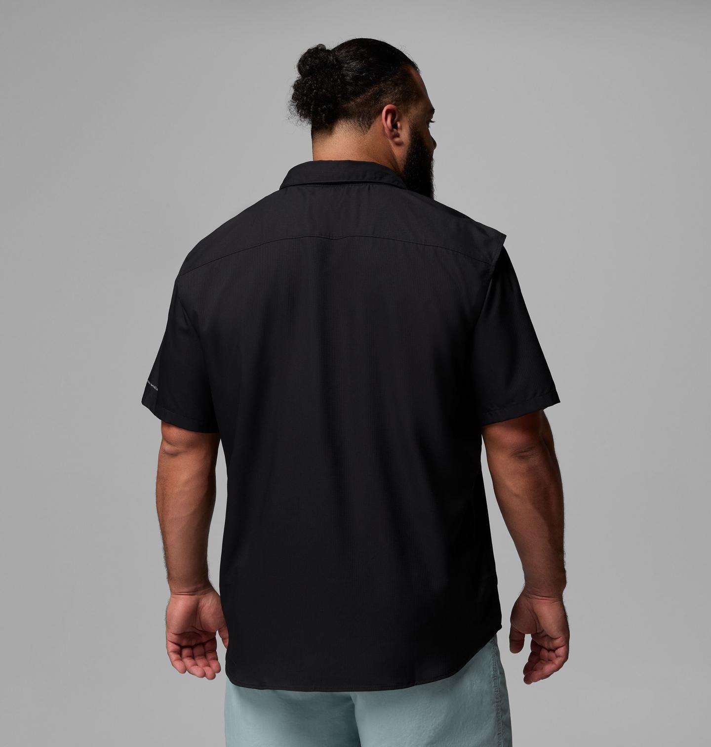 Мужская рубашка Columbia Utilizer II Solid Short Sleeve Shirt – Big, цвет: Чёрный — фото 3