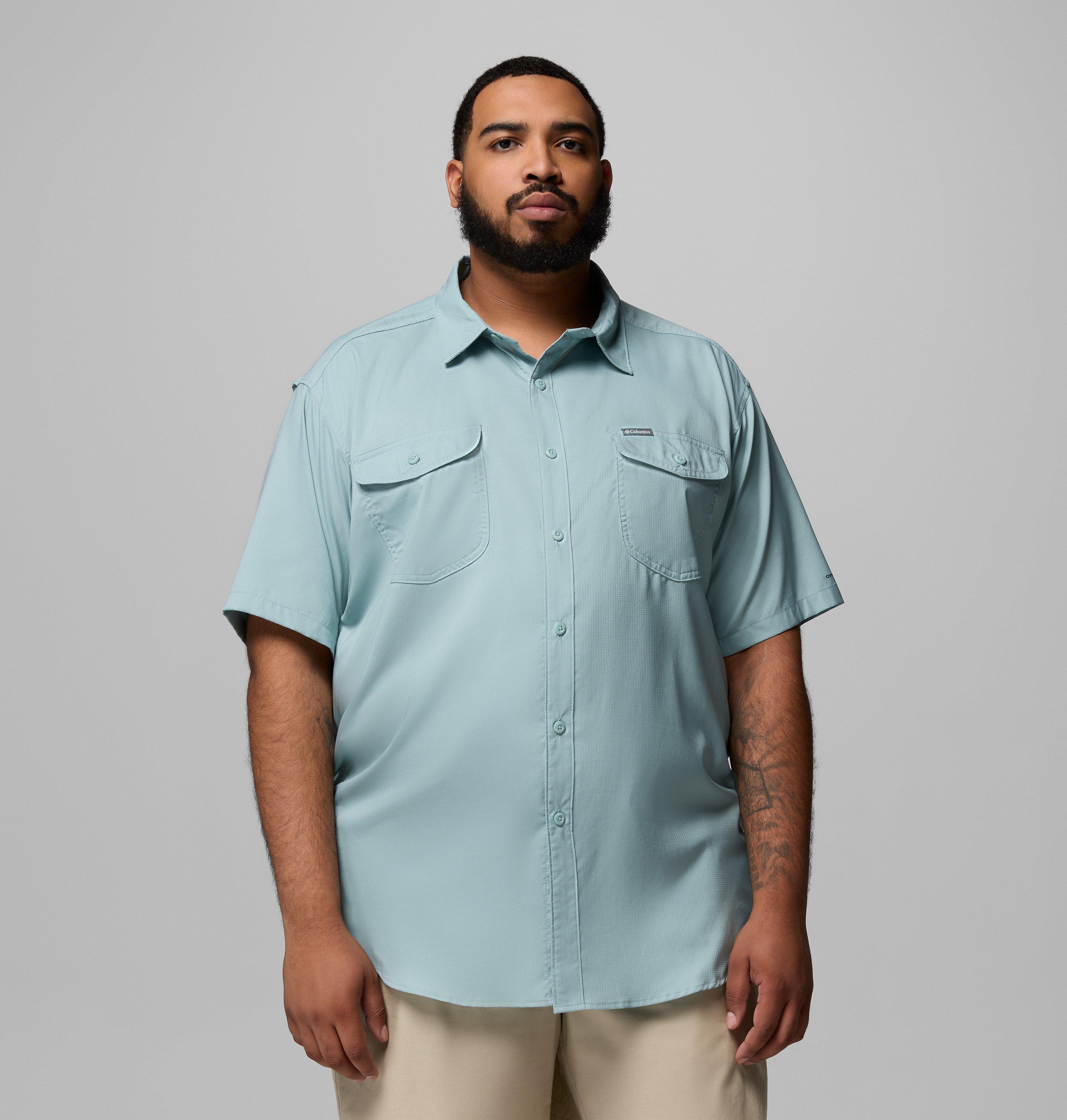 Columbia Sportswear Men's Blue Columbia - Utilizer™ Ii Solid Short Sleeve Shirt - Extended - Crushed 3X