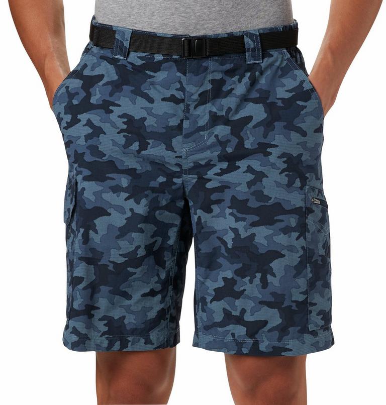 Men's Silver Ridge Printed Cargo Shorts, Color: Collegiate Navy Camo, image 3
