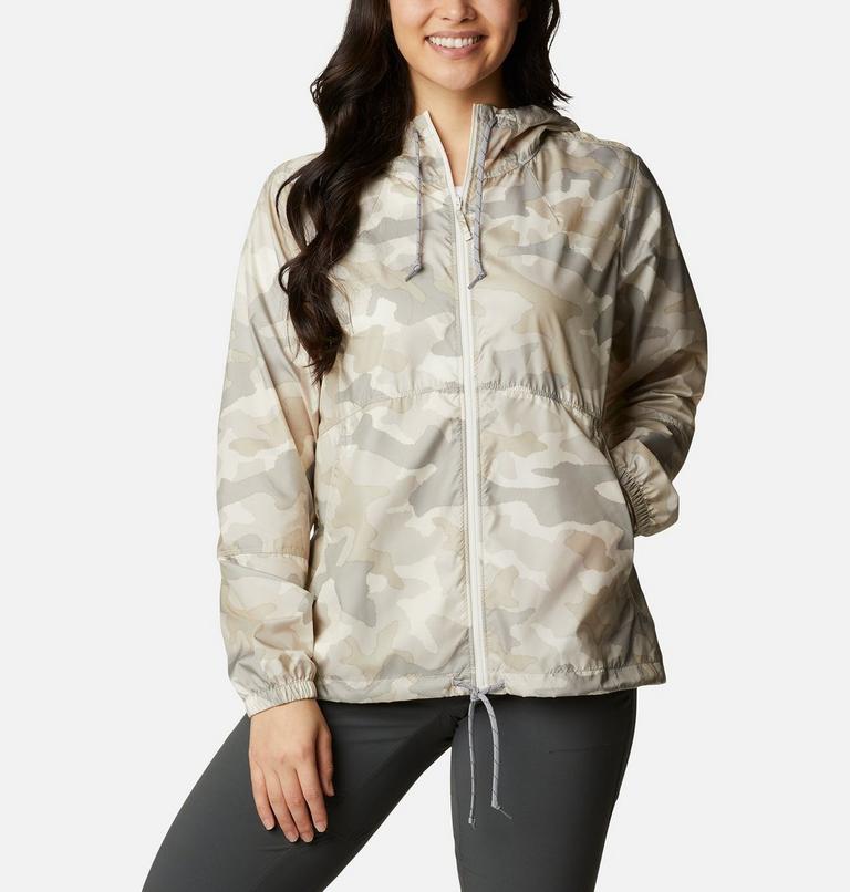 Women's Flash Forward Printed Windbreaker, Color: Chalk Trad Camo Print, image 1