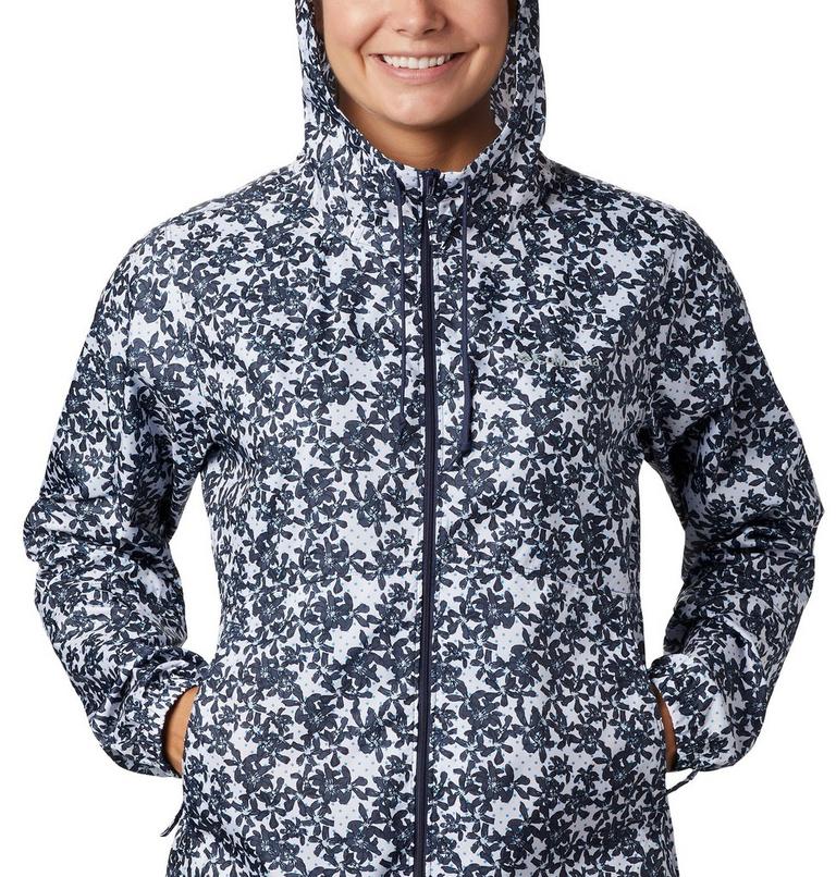 Women's Flash Forward Printed Windbreaker, Color: Nocturnal Polkadot Floral, image 4