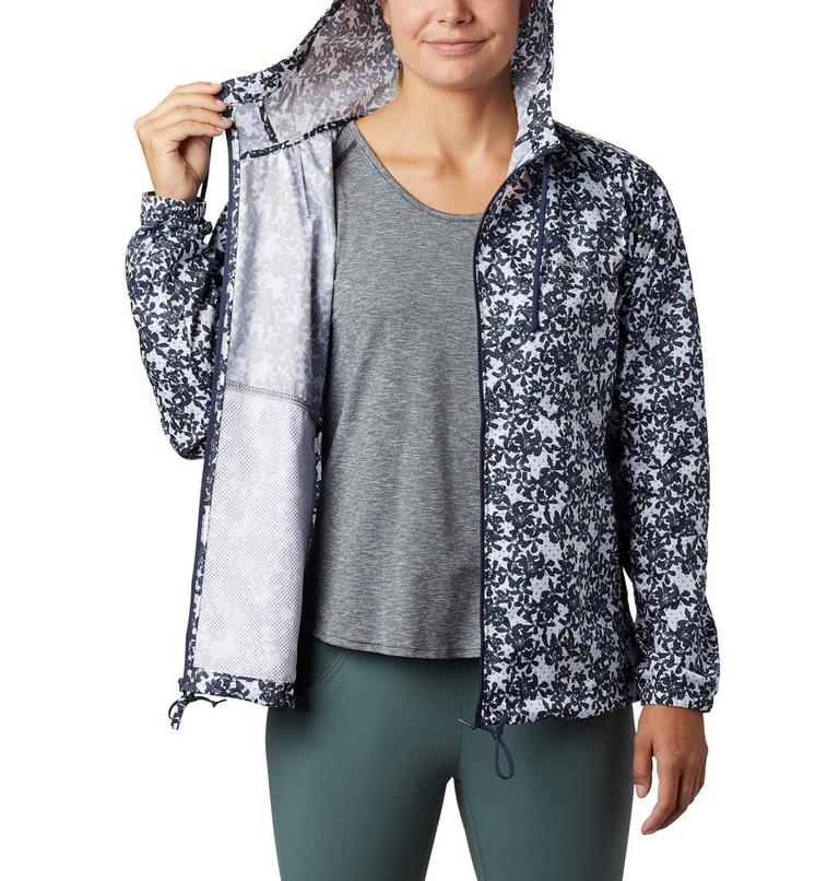 Women's Flash Forward Printed Windbreaker, Color: Nocturnal Polkadot Floral, image 5