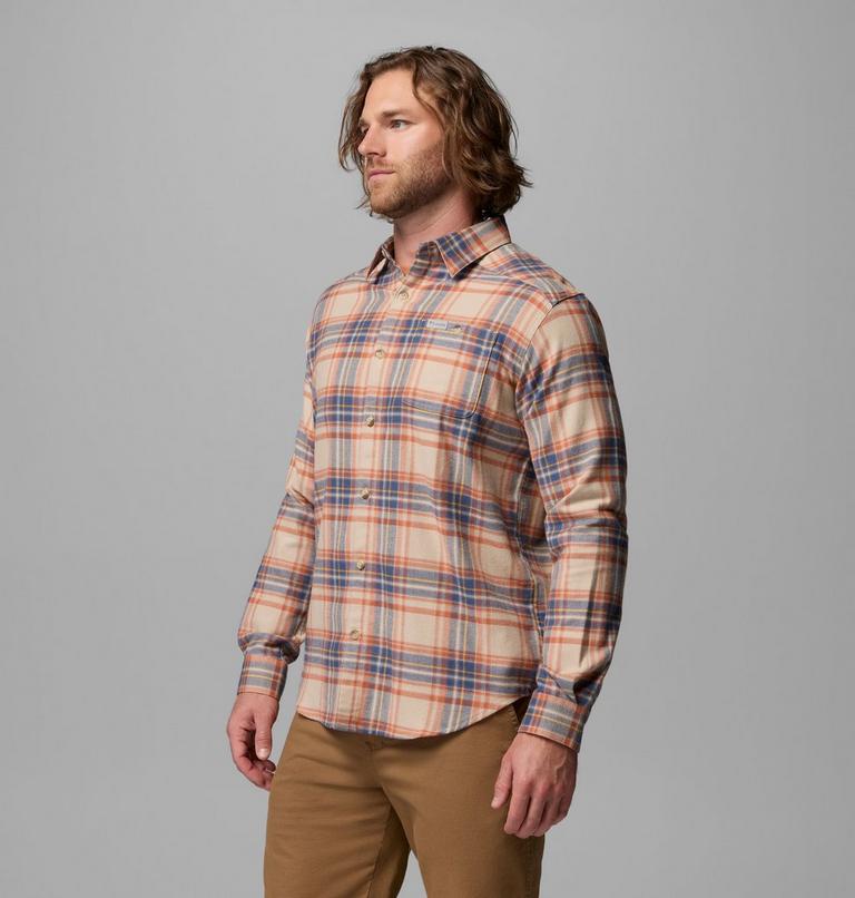 Men's Cornell Woods Flannel Shirt, Color: Teak Brown Textured Plaid, image 4