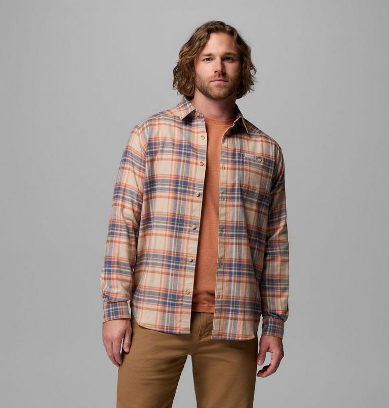 Men's Cornell Woods Flannel Shirt, Color: Teak Brown Textured Plaid, image 5