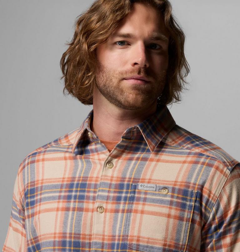 Men's Cornell Woods Flannel Shirt, Color: Teak Brown Textured Plaid, image 6