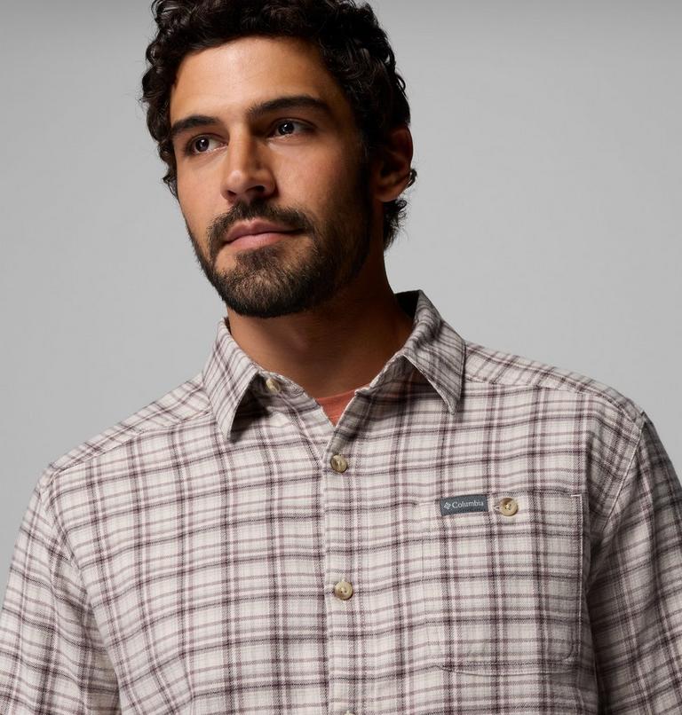 Men's Cornell Woods Flannel Shirt, Color: Dark Stone Cozy Check, image 6