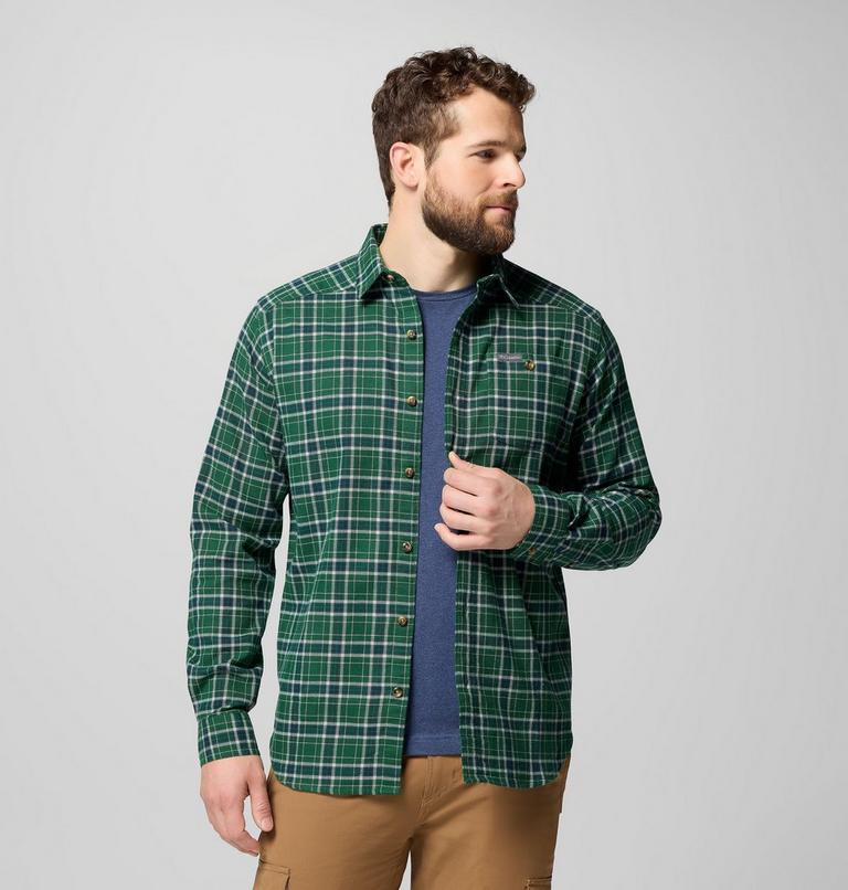 Cornell Woods Flannel Long Sleeve Shirt, Color: Rain Forest Quad Check, image 5