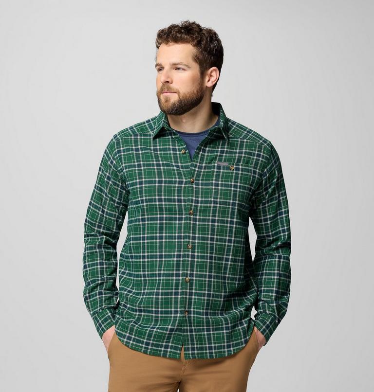 Cornell Woods Flannel Long Sleeve Shirt, Color: Rain Forest Quad Check, image 1