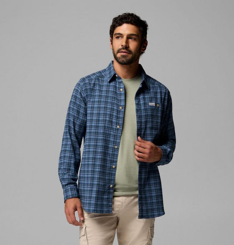 Men's Cornell Woods Flannel Shirt, Color: Dark Mountain Cozy Check, image 5
