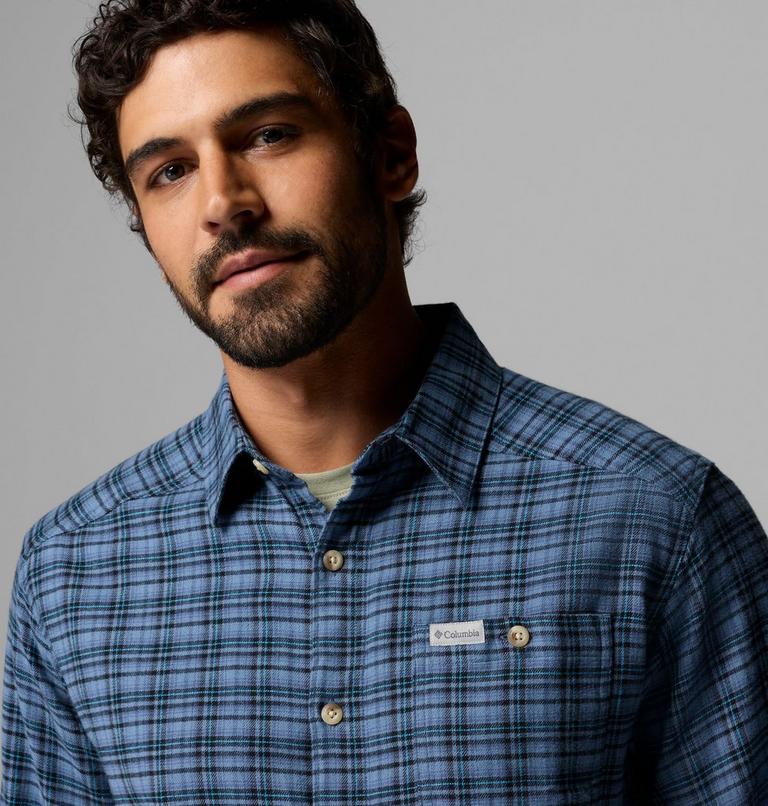 Men's Cornell Woods Flannel Shirt, Color: Dark Mountain Cozy Check, image 6