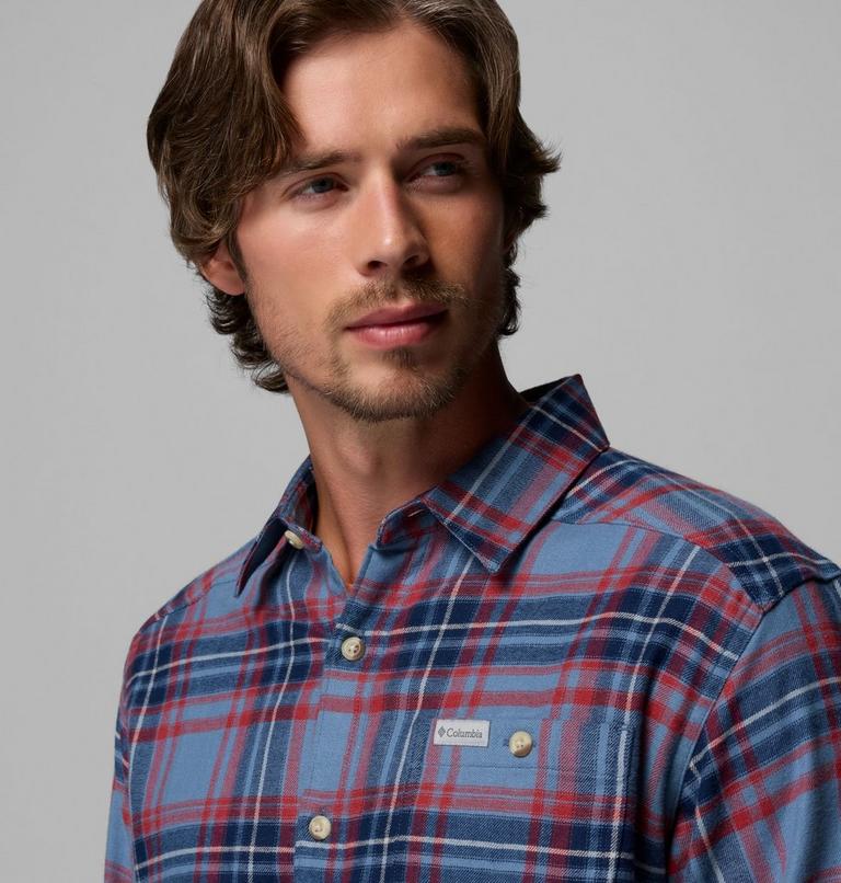 Men's Cornell Woods Flannel Shirt, Color: Dark Mountain Textured Plaid, image 6