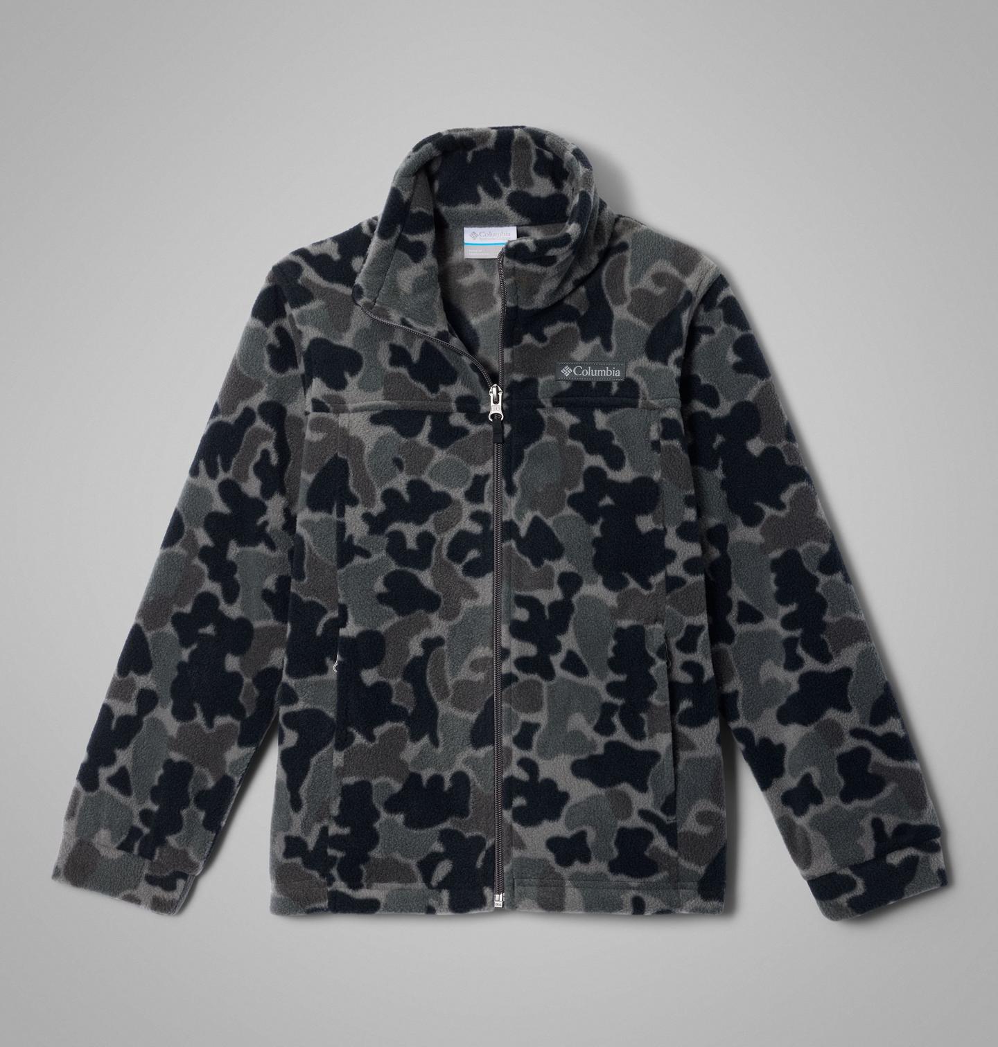 Куртка Columbia Zing III Printed Fleece Jacket для мальчиков, цвет: Чёрный камуфляжный — фото 1