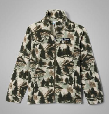 Boys' Zing III Fleece Jacket, Color: Stone Green Frost Day, image 3